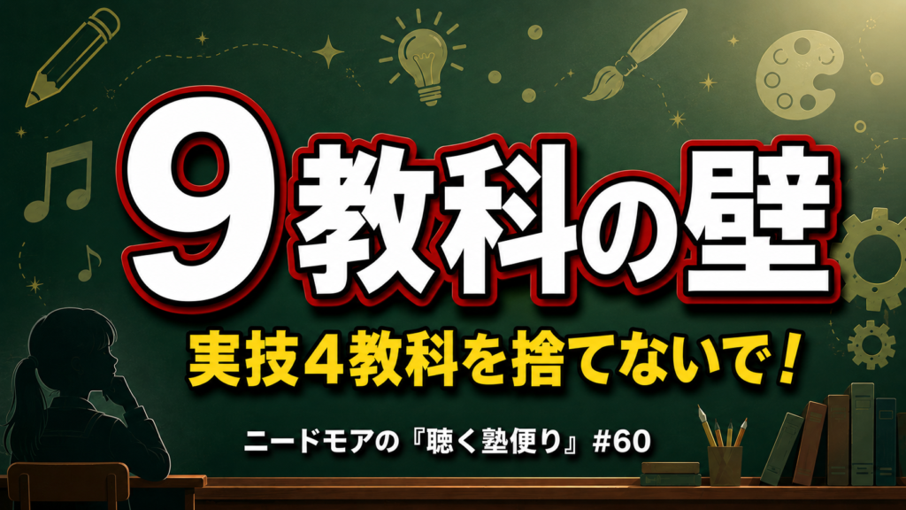 1学期期末、9教科の壁〜実技4教科を捨てないで!〜 - ニードモアの聴く塾便り #60